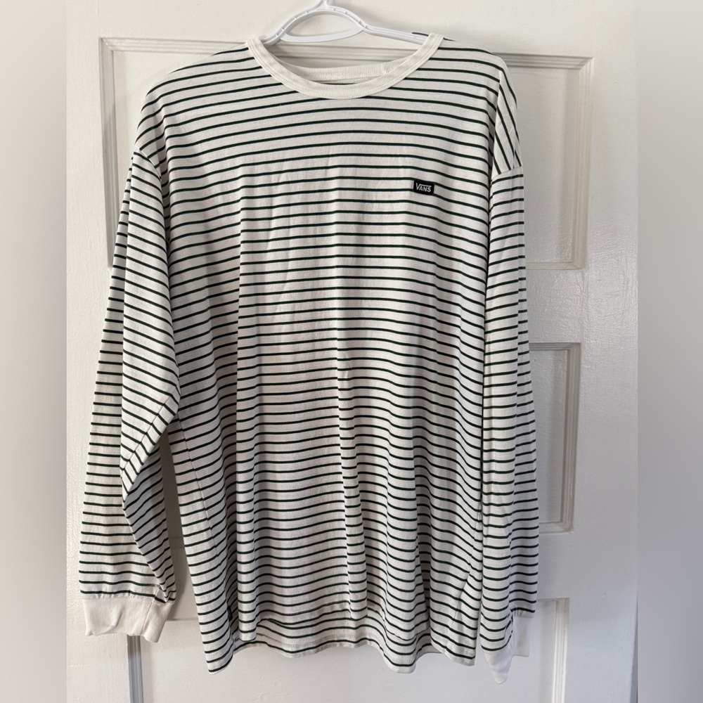Vans Men's Black and White Striped Shirt